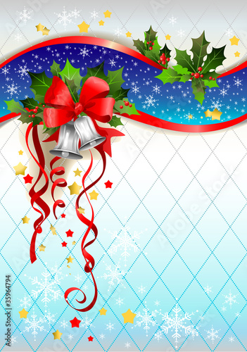 Silver bells winter background
