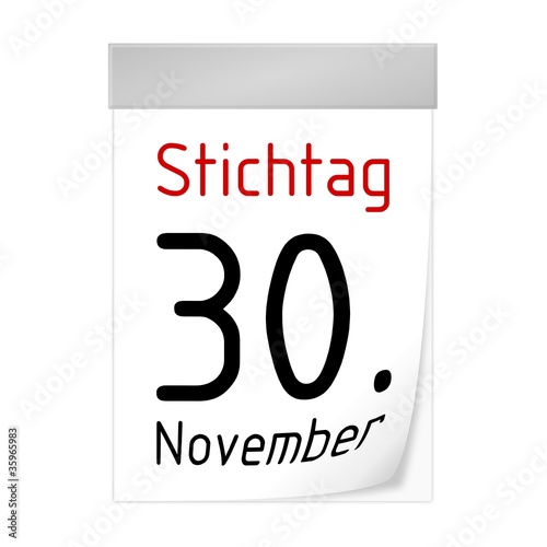 kalenderblatt stichtag 30. november 1
