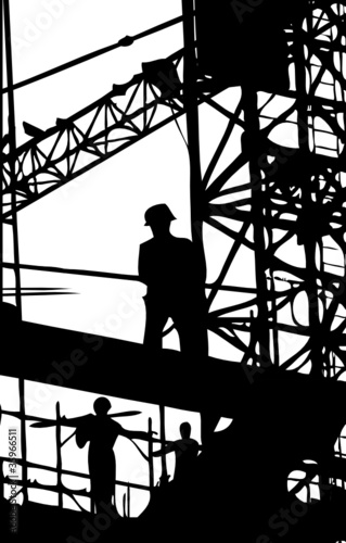 Baustelle mit Arbeitern