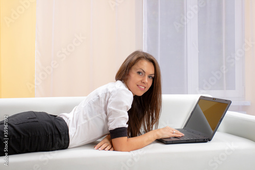 young woman with laptop