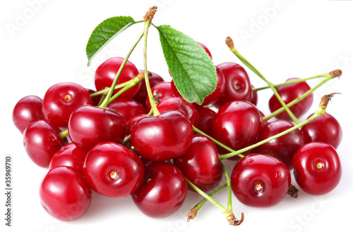 Cherries. Isolated on a white
