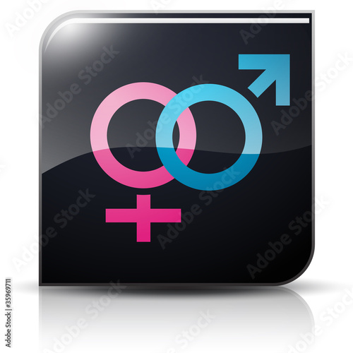 Symbole glossy vectoriel homme et femme
