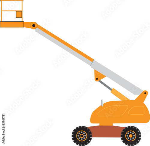 An Orange and Grey Cherry Picker Platform