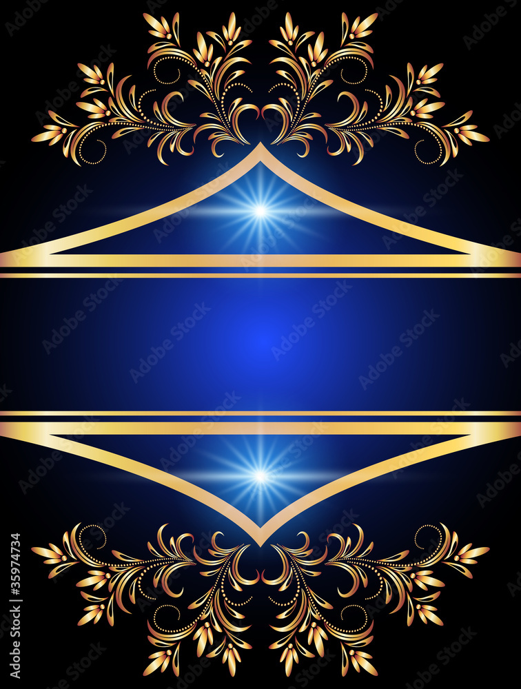 Background with golden ornament