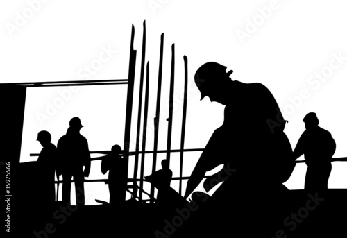 Arbeiter auf der Baustelle photo