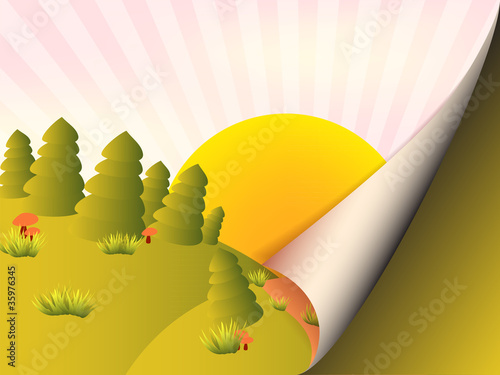 paper with flex corner - Nature background