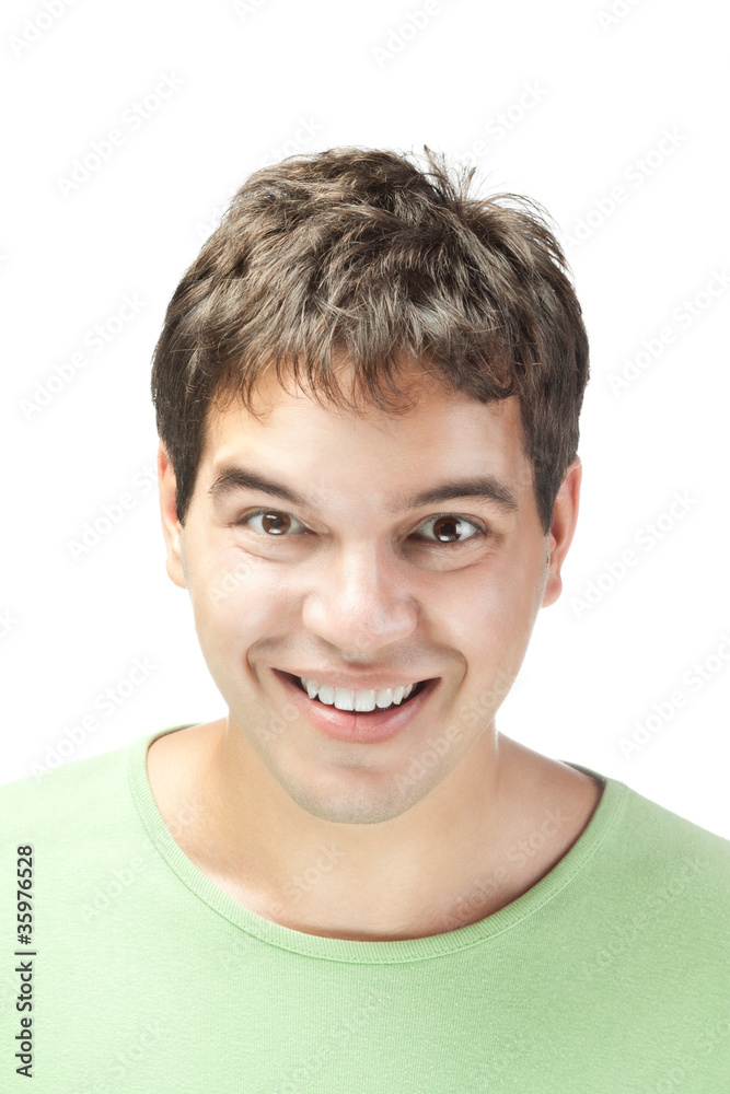 young smiling happy man isolated on white background young smiling happy man isolated on white background
