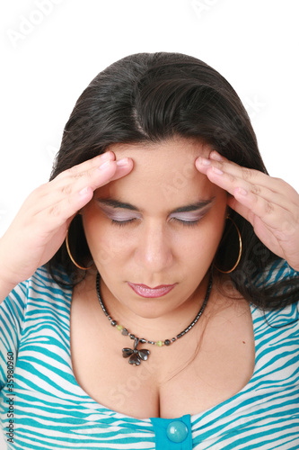 Fotografia suffering from pain - young woman with headache