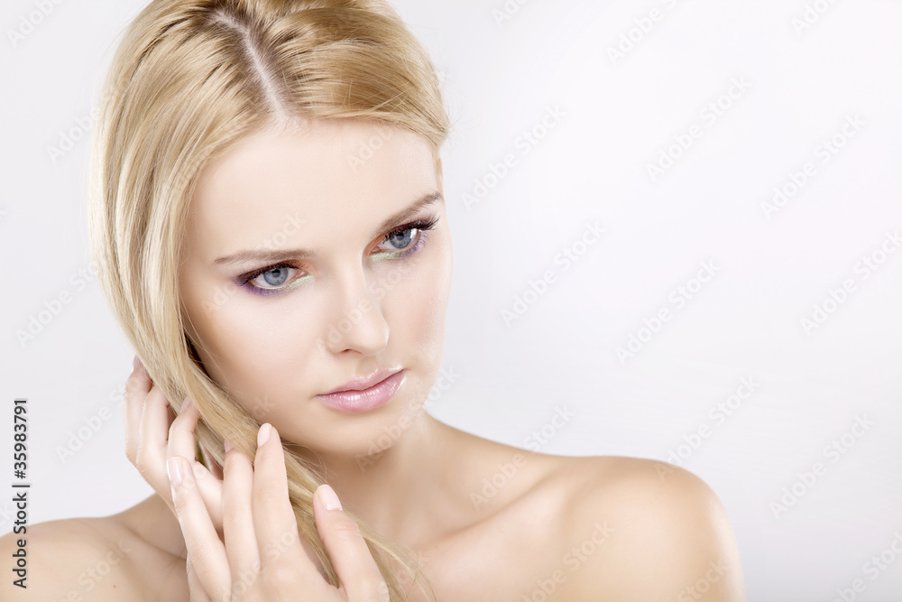 Young pretty woman with beautiful blond hairs Young pretty woman with beautiful blond hairs