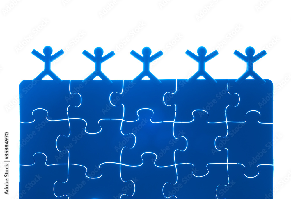 Team work on solving puzzle problem Team work on solving puzzle problem
