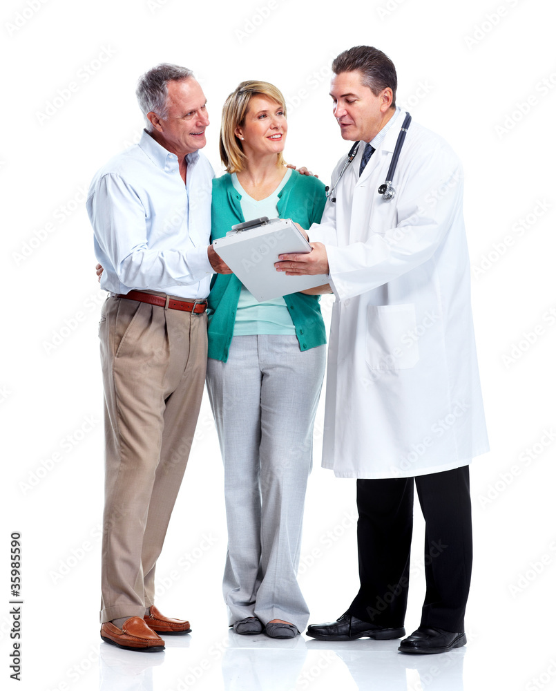 Senior couple and a doctor. Senior couple and a doctor.