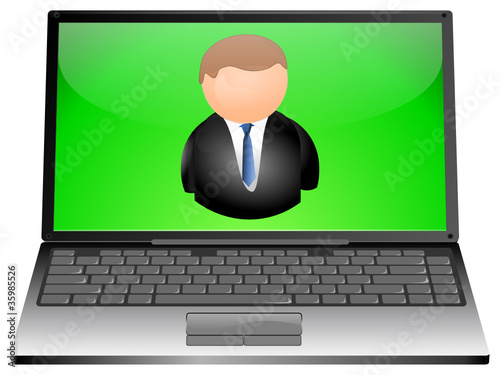 Laptop mit User Icon