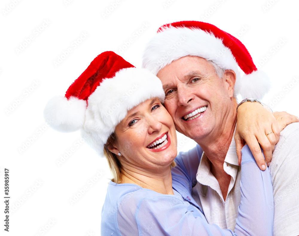 Happy santa couple. Happy santa couple.