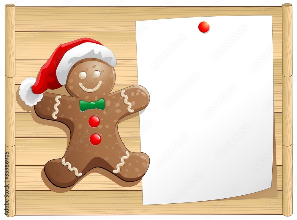 Fototapeta premium Biscotto Natale Auguri-Gingerbread Man Cookie Background