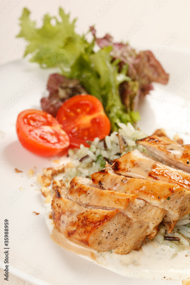 chicken fillet with vegetables and rice chicken fillet with vegetables and rice