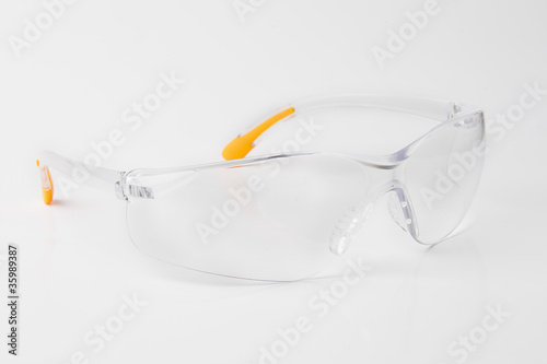 Safety spectacles for worker with clear lenses