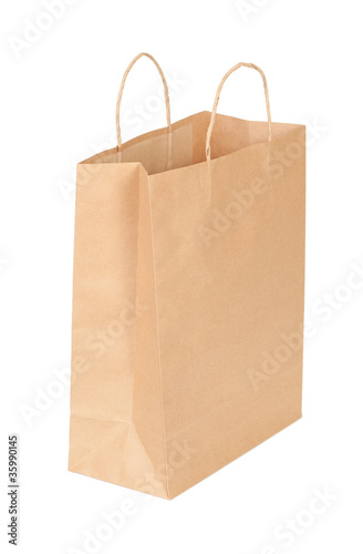 shopping paper bag isolated on white background