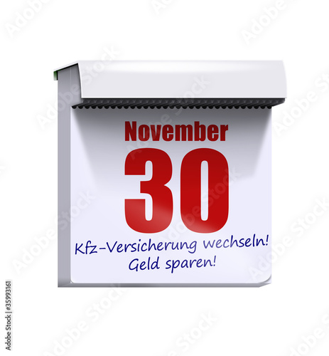 bis 30.11. kfz versicherung tarife checken wechseln kalender photo