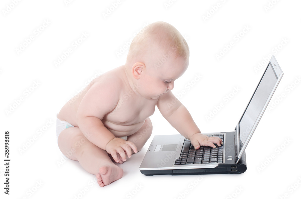 The little baby with the laptop