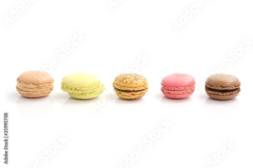 Macarons isolated in white background