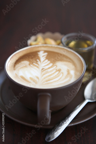 coffee in wood background