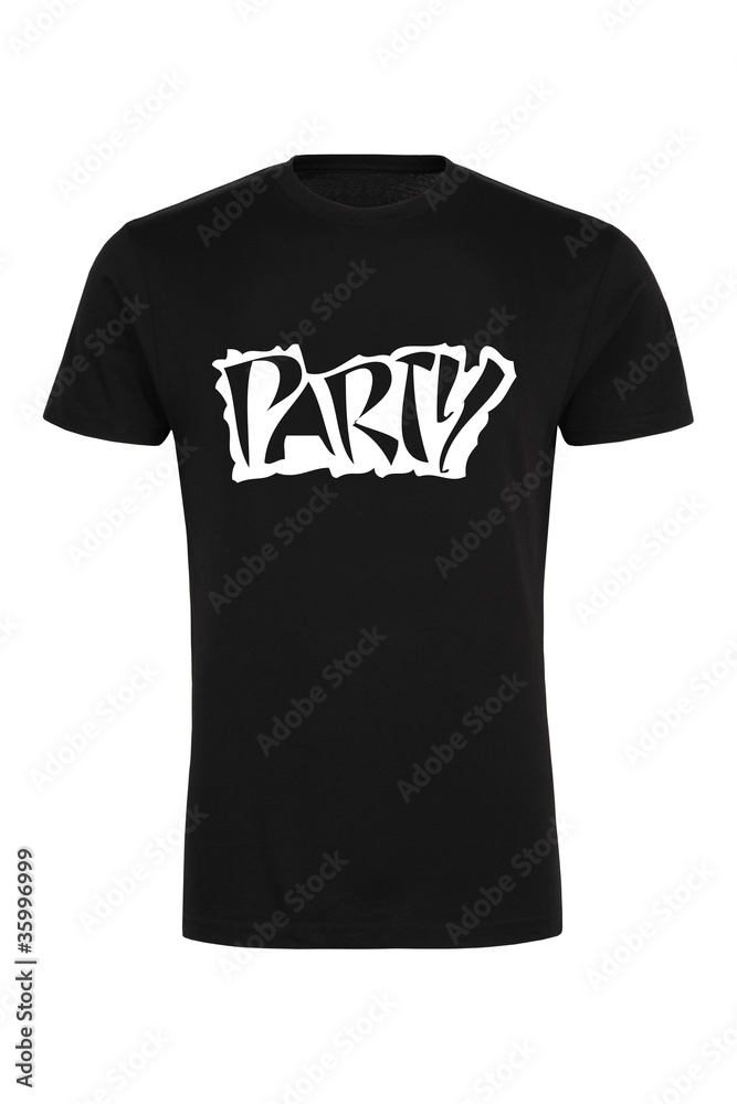 Fototapeta Black T-shirt template with party design