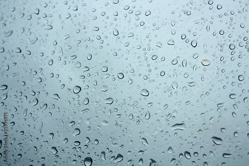 water drops in the rain on the window