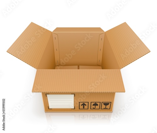 open empty cardboard box