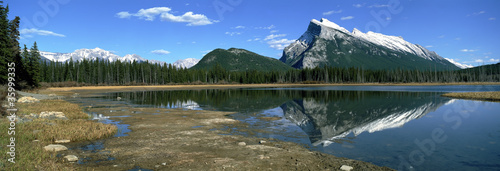 Panoramic view on Canadian Rockies Mountains