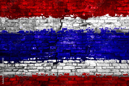 Thailand flag painted on wall