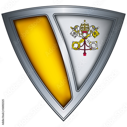 Steel shield with flag Vatican