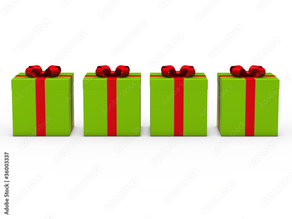 Fototapeta premium 3d gift box green red