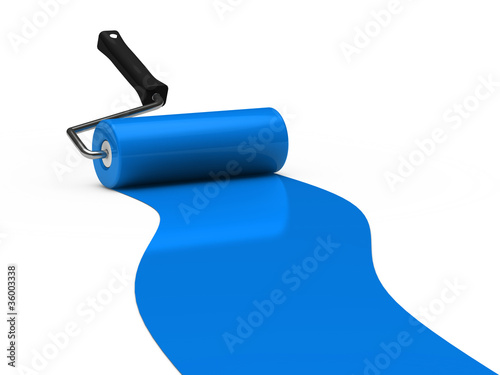 3d paint roller blue