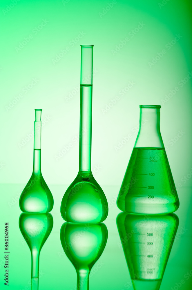 Chemical tubing at gradient background Chemical tubing at gradient background
