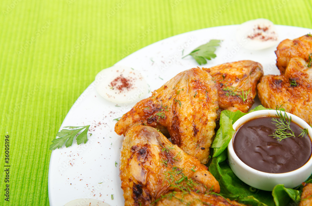 Chicken wings in the plate Chicken wings in the plate