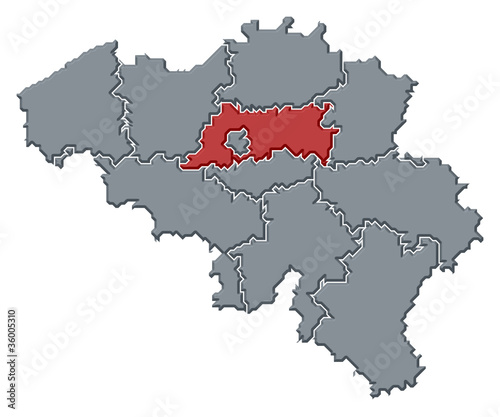 Map of Belgium  Flemish Brabant highlighted
