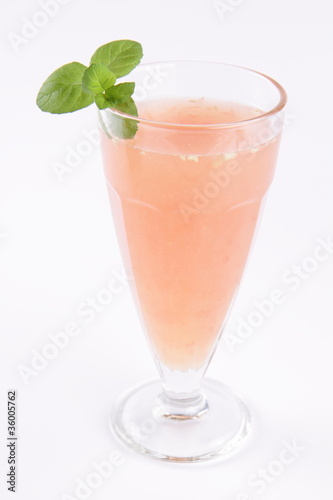 Grapefruit juice decorated with mint