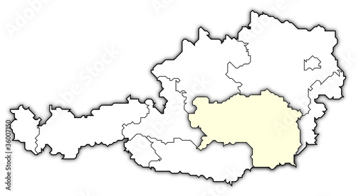 Map of Austria  Styria highlighted