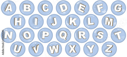 Upper case letters in bubbles