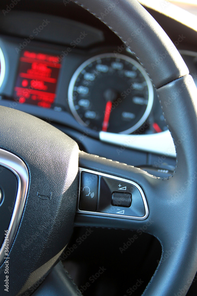 steering wheel and dashboard