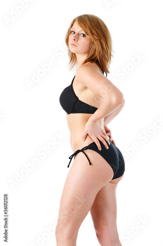 Black bikini profile