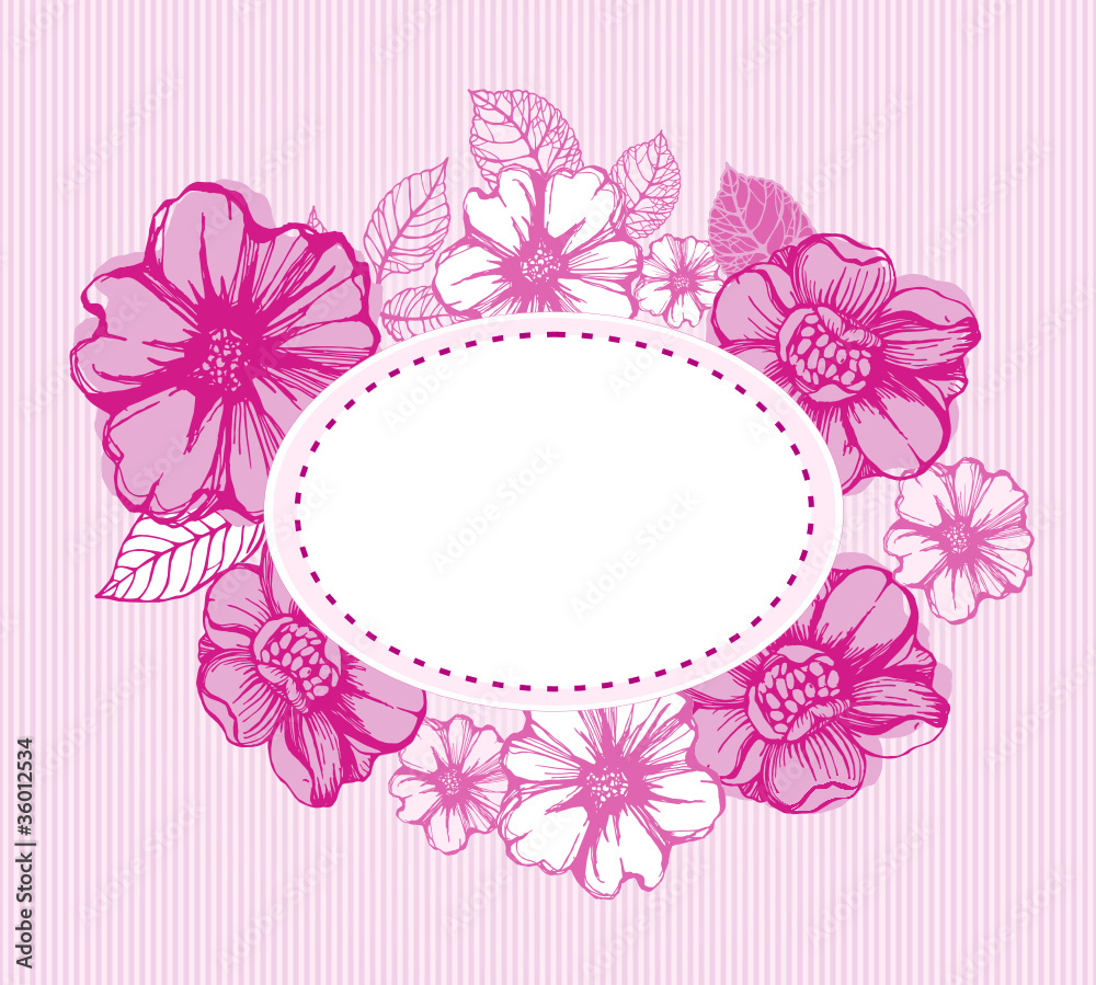 Romantic pink floral card Romantic pink floral card