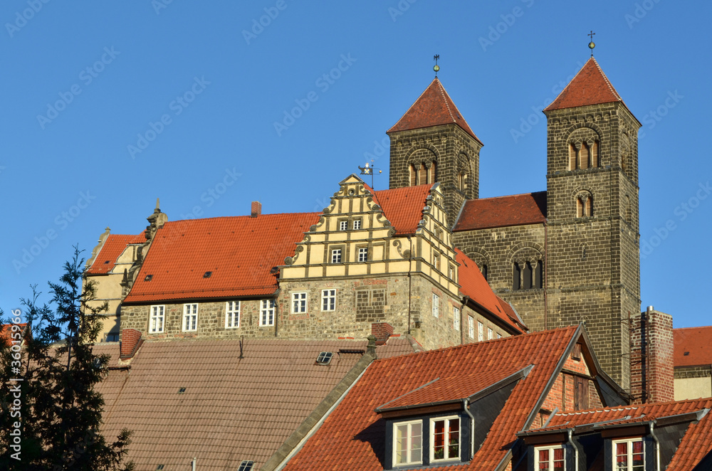 Schloss und Stiftskirche in Quedlinburg (Deutschland)