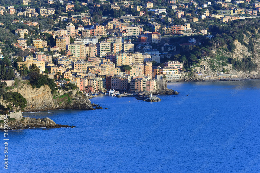 Camogli overview, Italy