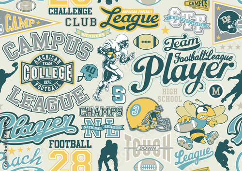 American football seamless vector pattern