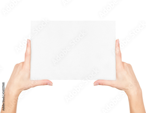 Hands holding paper