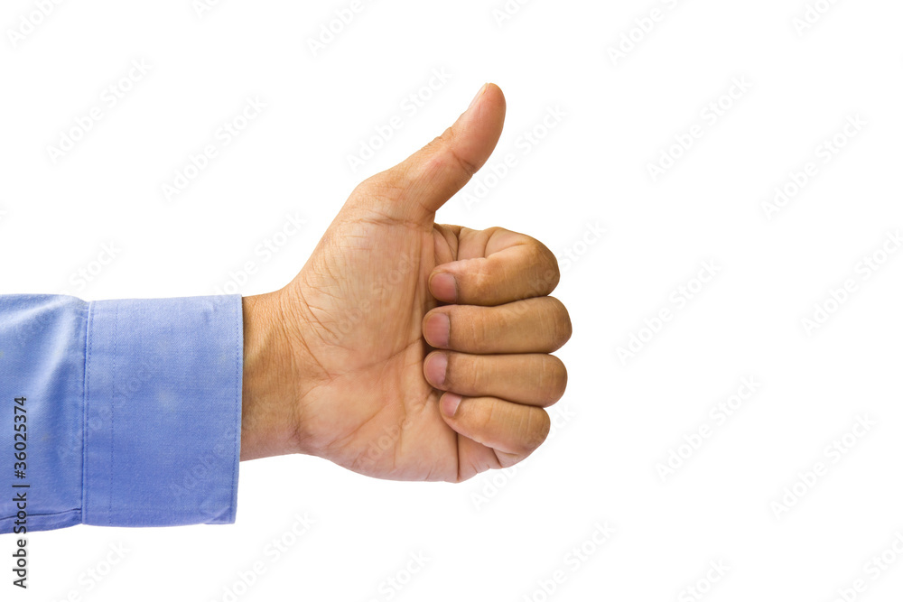 Approbation gesture of business man's hand Approbation gesture of business man's hand