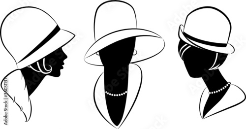 Vintage fashion girl in hat.