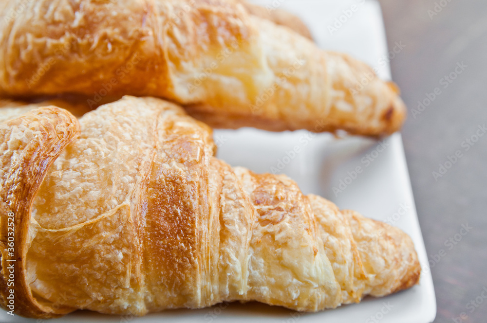 fresh croissant on table ,Delicious! fresh croissant on table ,Delicious!