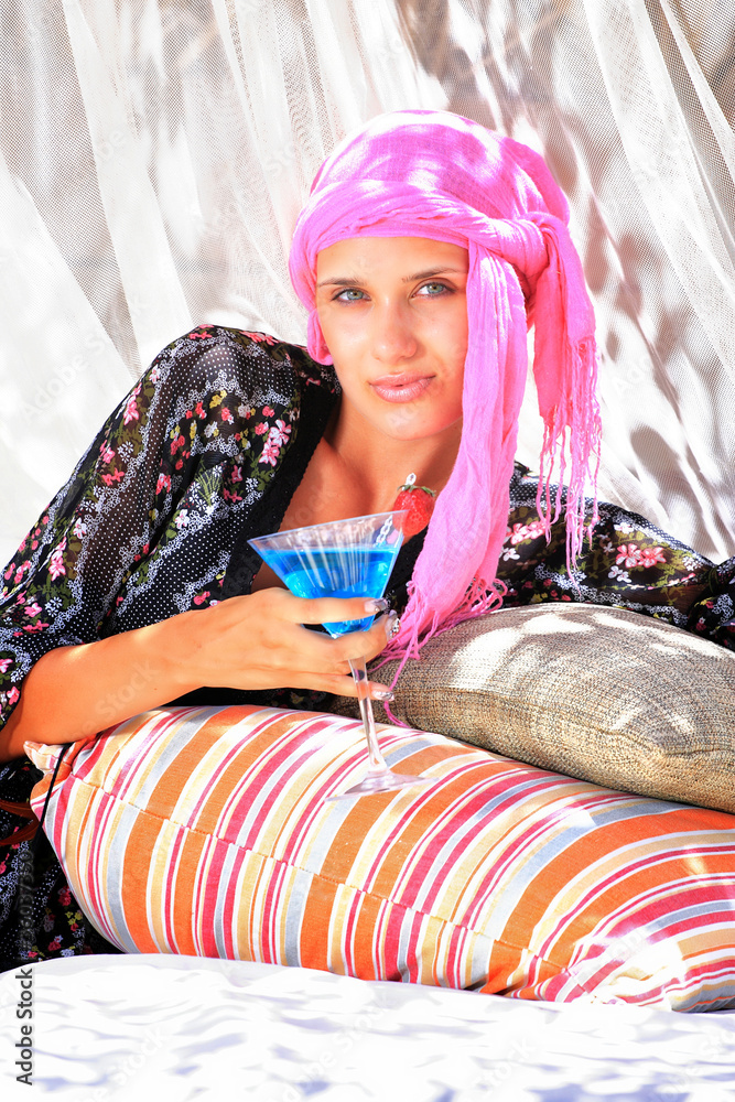 Fototapeta premium Beautiful girl relaxing outdoor